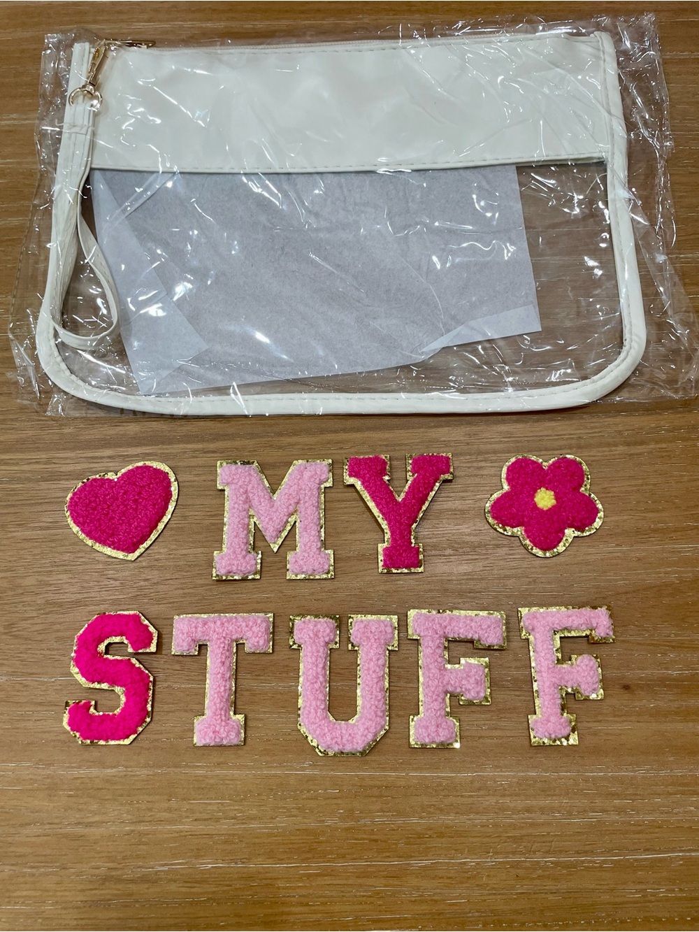 Clear Makeup Letter Bag - Chenille Letter Patches - DIY - MY STUFF